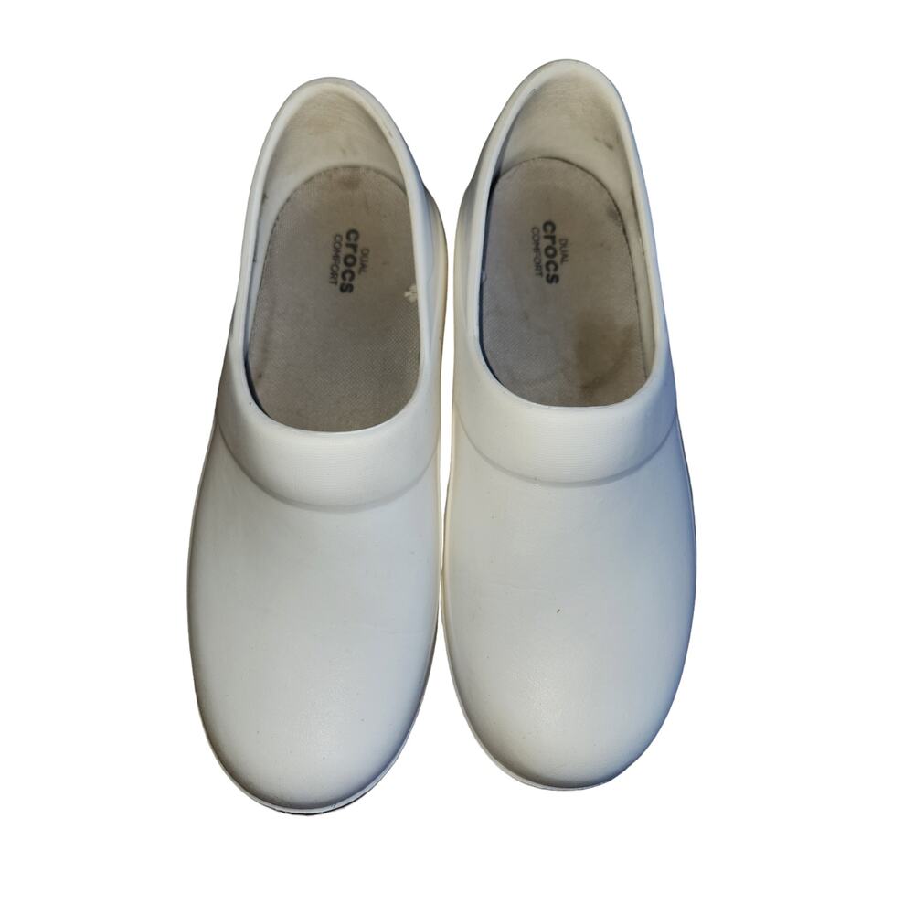CROCS Women’s White Classic Clog-Style Mules